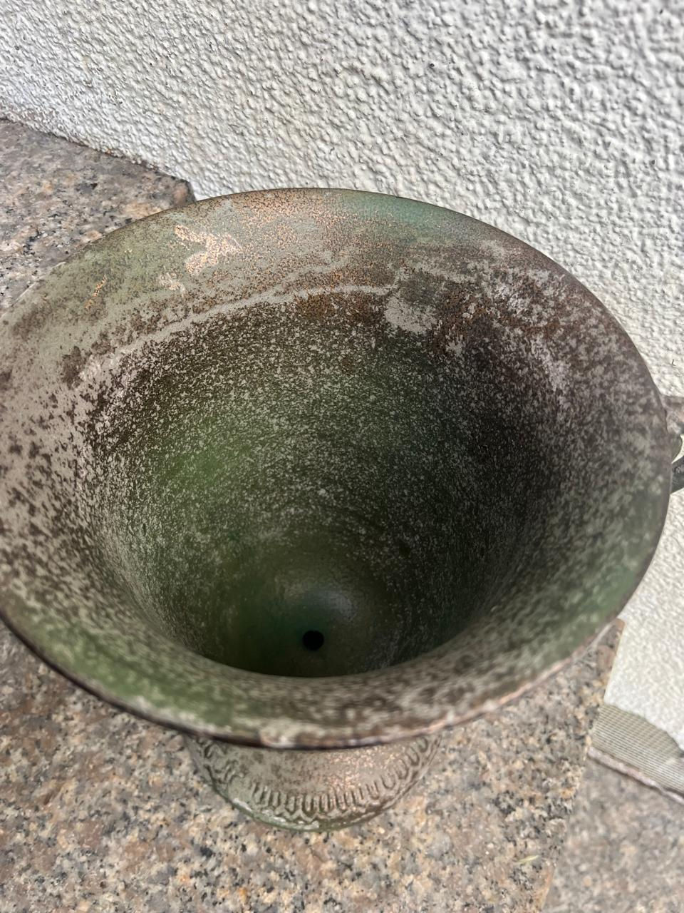 Miniaturbild:   Pokal,Metall,Grün antik,29,5x21xH27cm, Dekoration ,Blumentopf 