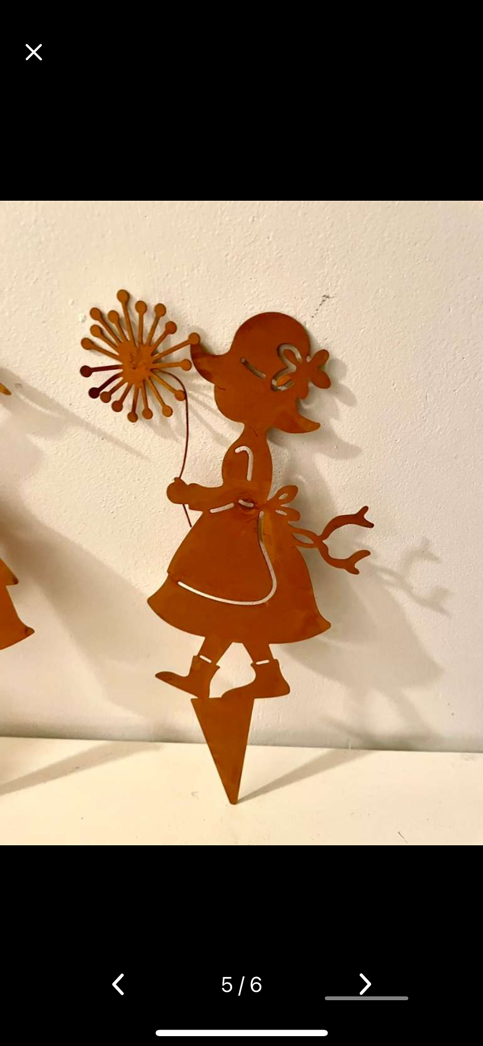 Miniaturbild: Mädchen zum Stecken, Eisen, 14x H27 cm, Preis pro Stück, Gartendeko