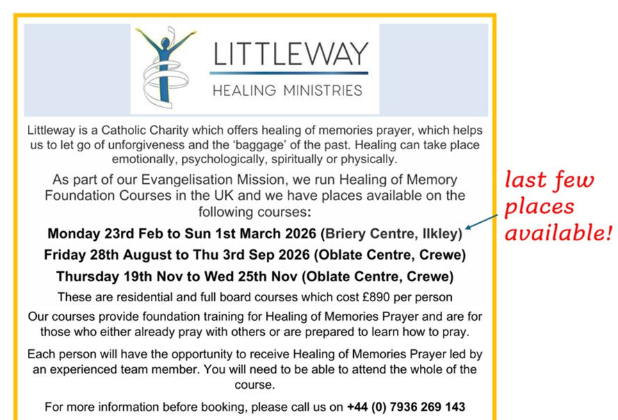 Littleway Healing Ministries: Healing of Memory Foundation Courses