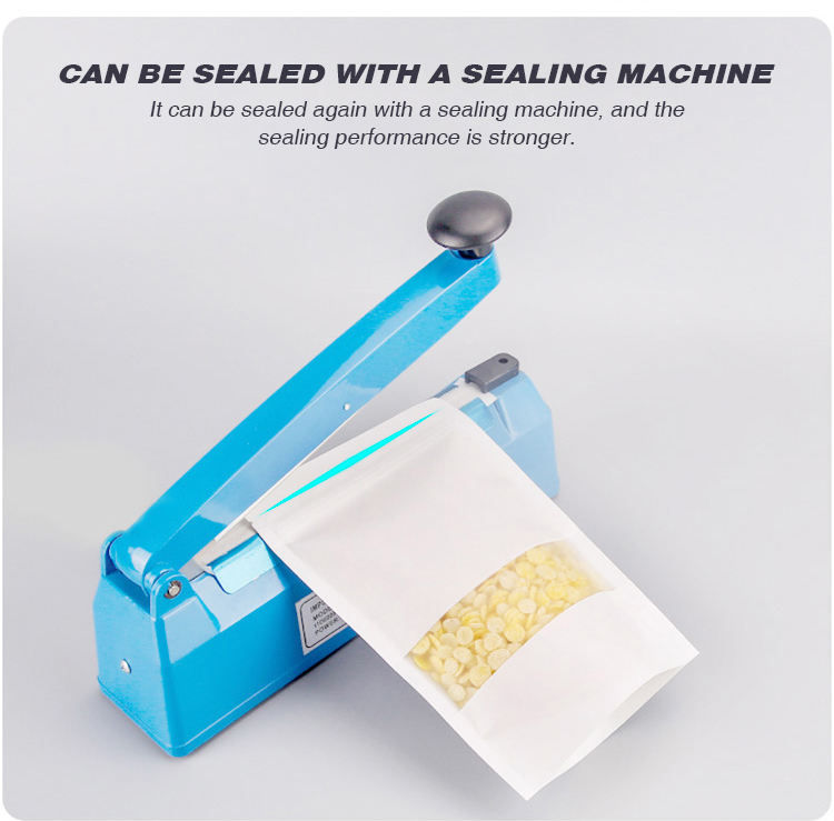 Thumbnail: Adaamya® - White Kraft Stand Up Paper Pouch Bags, Reusable Zip Lock Pouch(50pc)