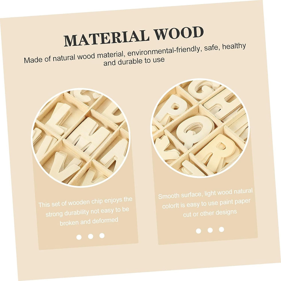 Thumbnail: Adaamya®- 104 Pieces- Wooden Alphabet Letters Chips for Arts and Crafts