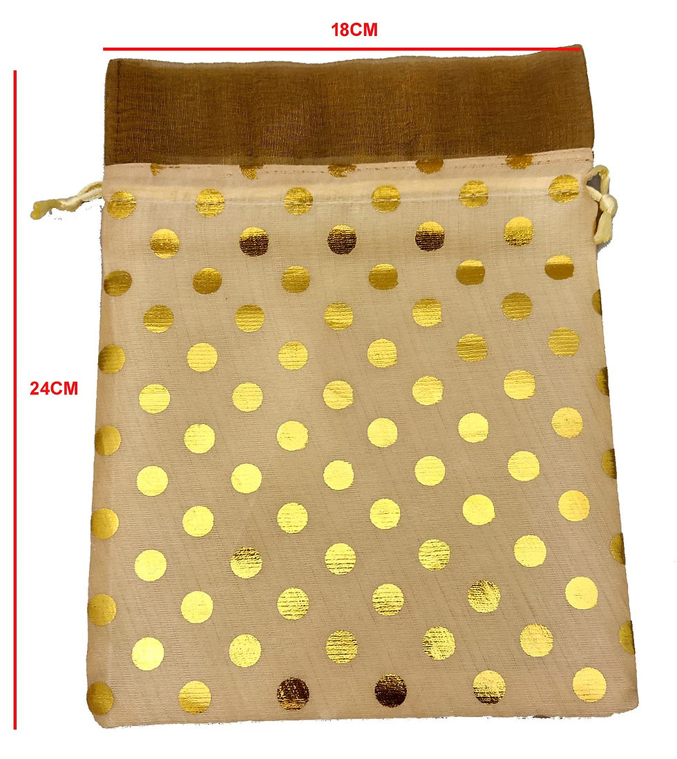 Thumbnail: Adaamya® - 18 CM X 24 CM Large Polka Dot Drawstring Bags Pouches Potli for Gift