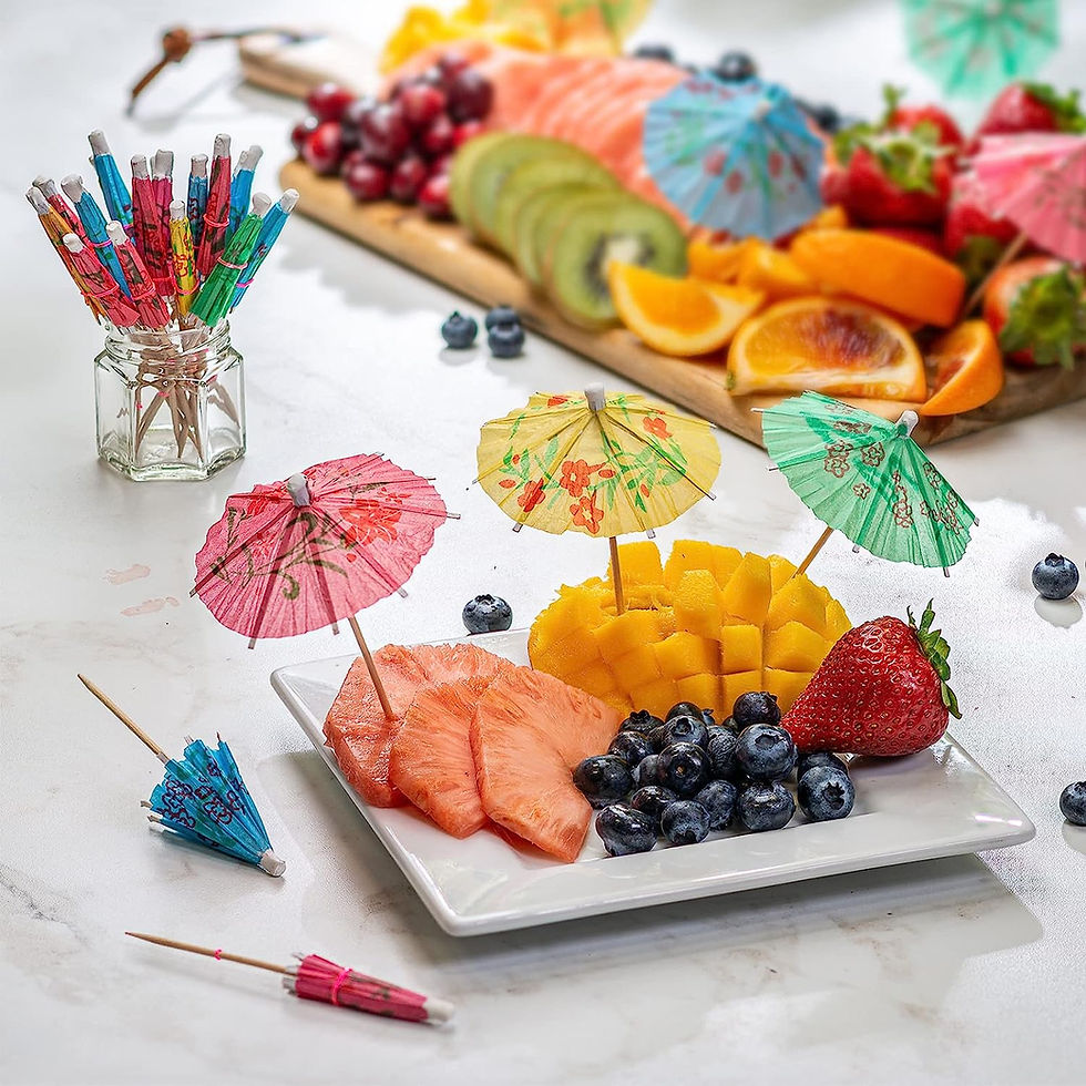 Thumbnail: Adaamya® - Mixed Color Mini Umbrellas Parasol Snack Cocktail Party Toothpick