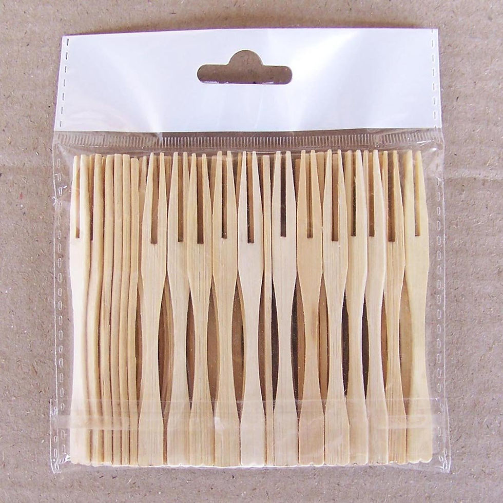 Thumbnail: Adaamya® - Bio-degradable / Disposable Wooden Fruit Fork 9 cm (3.5" ) Mini Fork