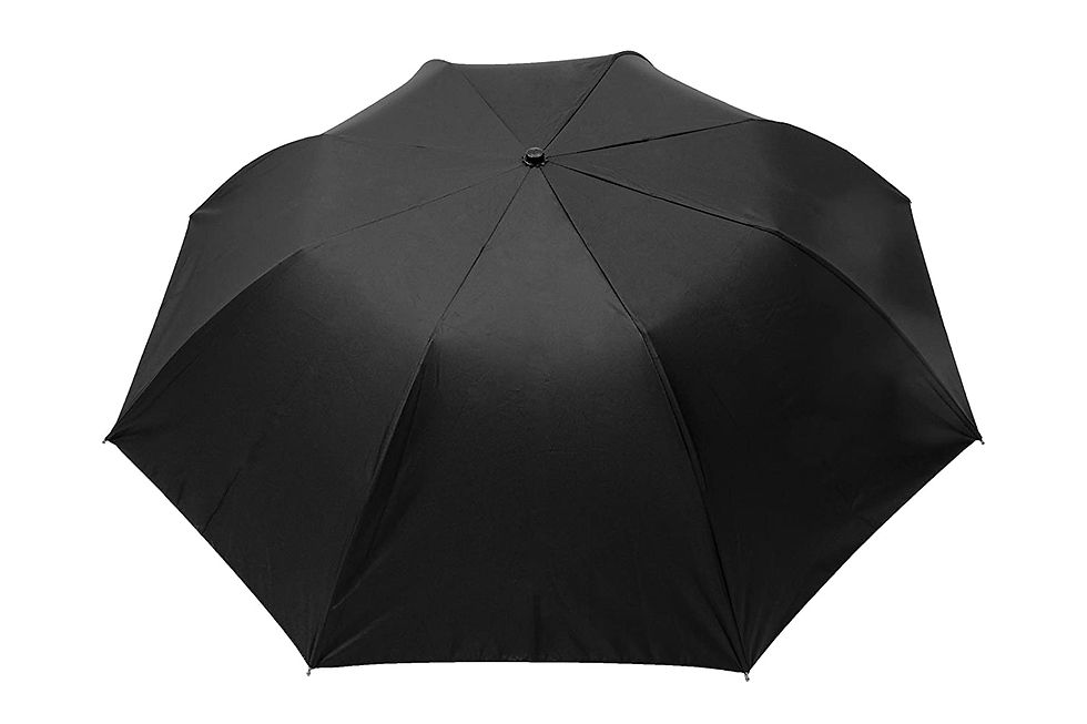 Thumbnail: Adaamya® - Black Top Silver Lining Folding Umbrella (3 Fold)