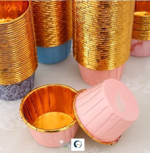 Thumbnail: Adaamya® -Gold Color (Inner Finish) & Random Outer Color Expandable Muffin cup