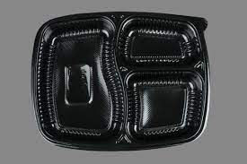 Thumbnail: Adaamya® - Microwave Dish wash Safe Meal Tray with lid Cover ( 3-Compartment)