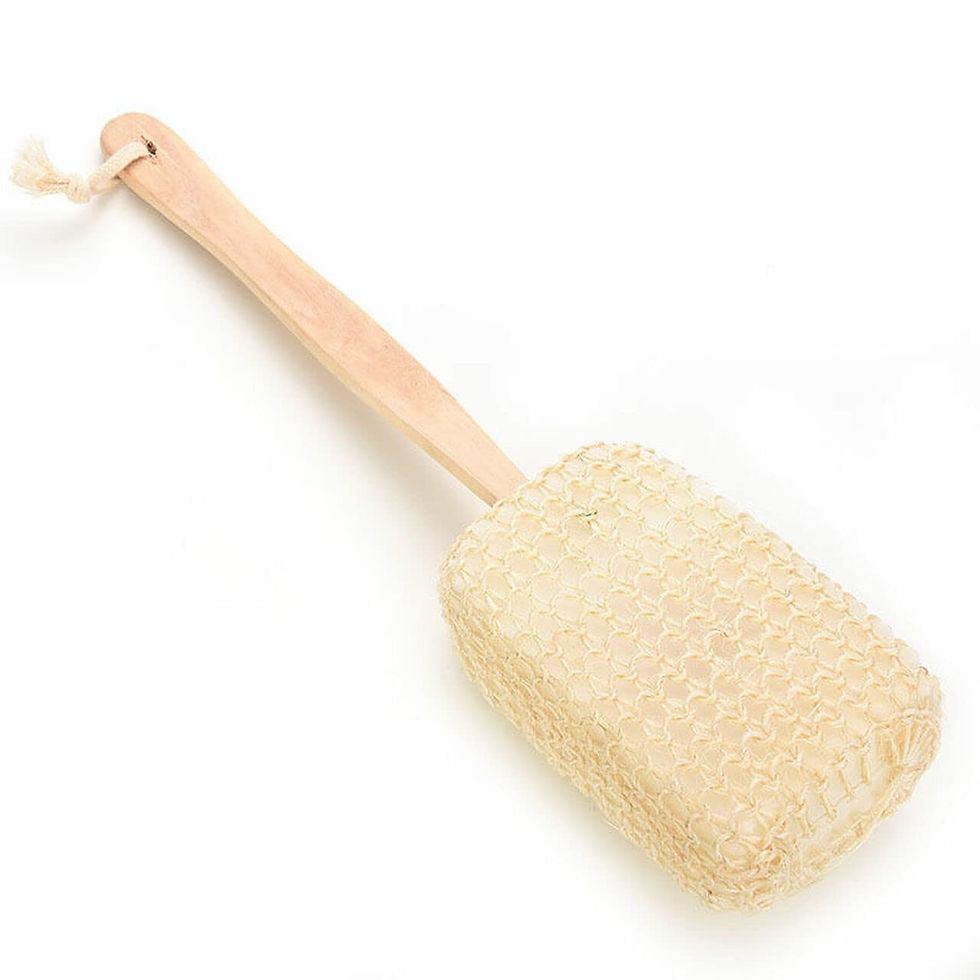 Thumbnail: Adaamya® Natural Exfoliating Loofah luffa loofa Bath Brush On a Stick