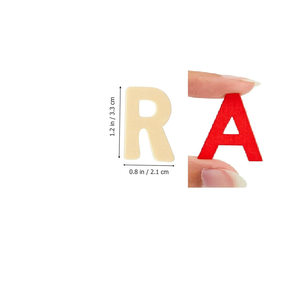 Thumbnail: Adaamya® - 130 Pieces- Wooden Alphabet Letters Chips for Arts and Crafts, 5 Sets