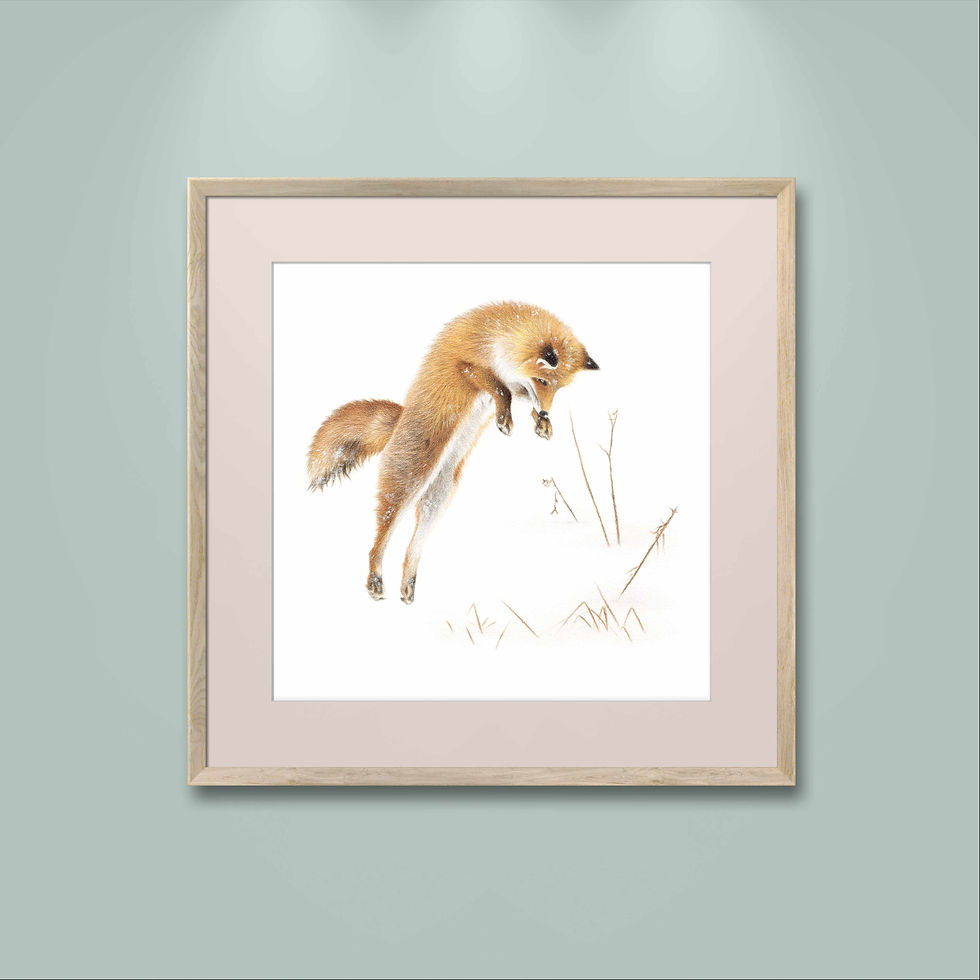 Thumbnail: Snowy Fox Mini Square Print