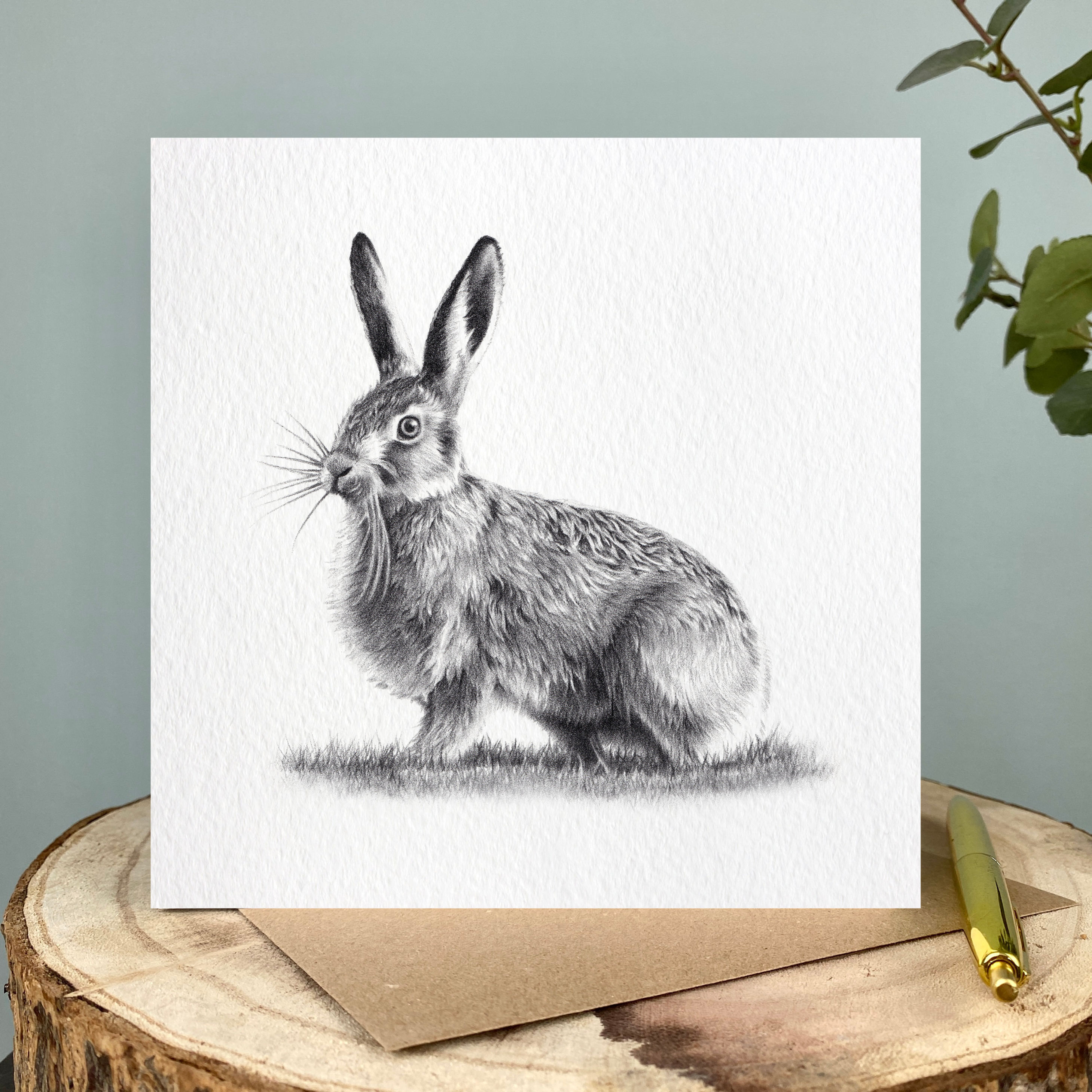 Sitting Hare Greetings Card
