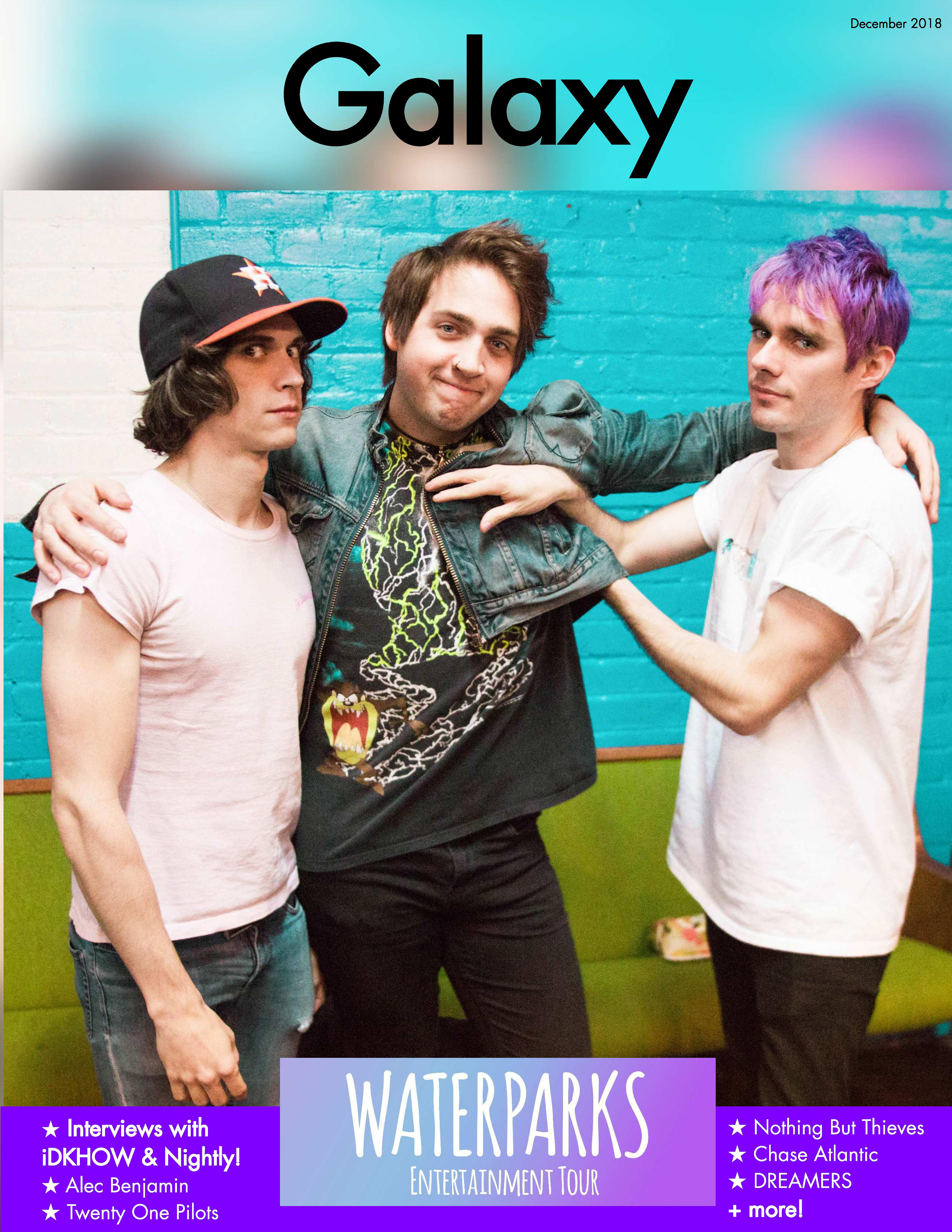 Galaxy Magazine December 2018: Waterparks Entertainment Tour (Waterparks Cover)