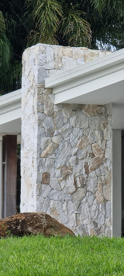 Natural stone pillar detail at a home entrance, Bilambil NSW