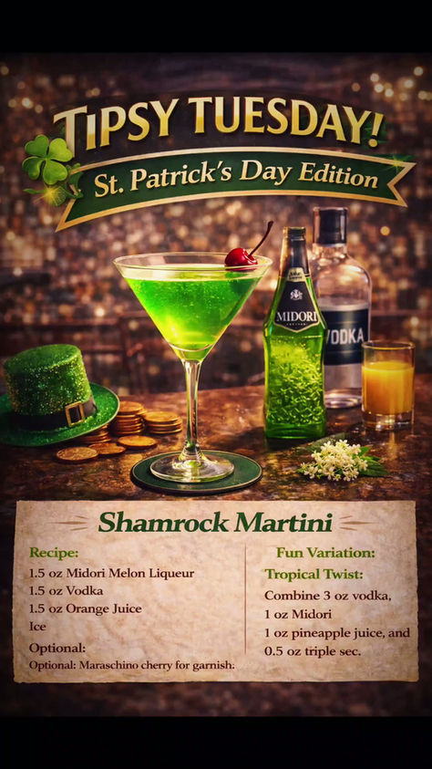 Tipsy Tuesday Episode: Shamrock Martini