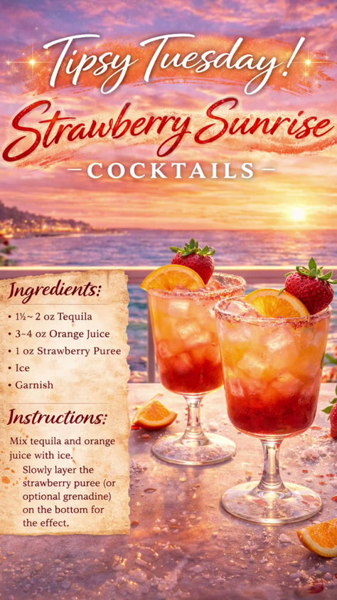 Tipsy Tuesday Episode: Strawberry Sunrise