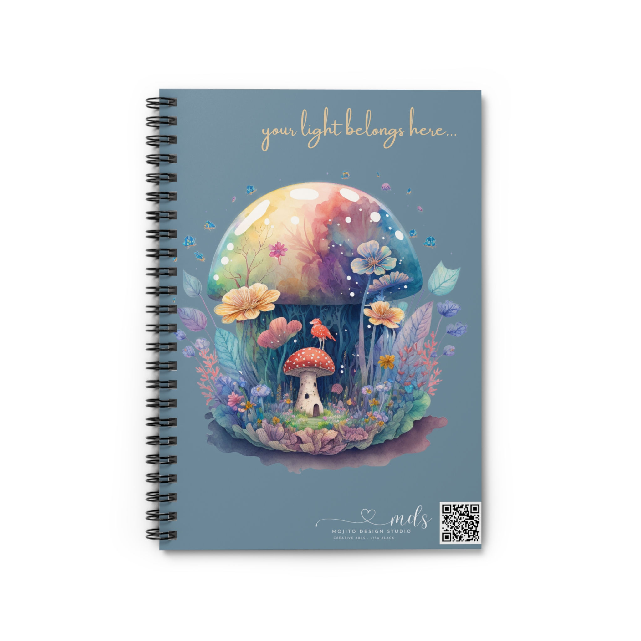 Mushroom Fairy Garden Spiral Notebook — Inspirational Ruled Journal