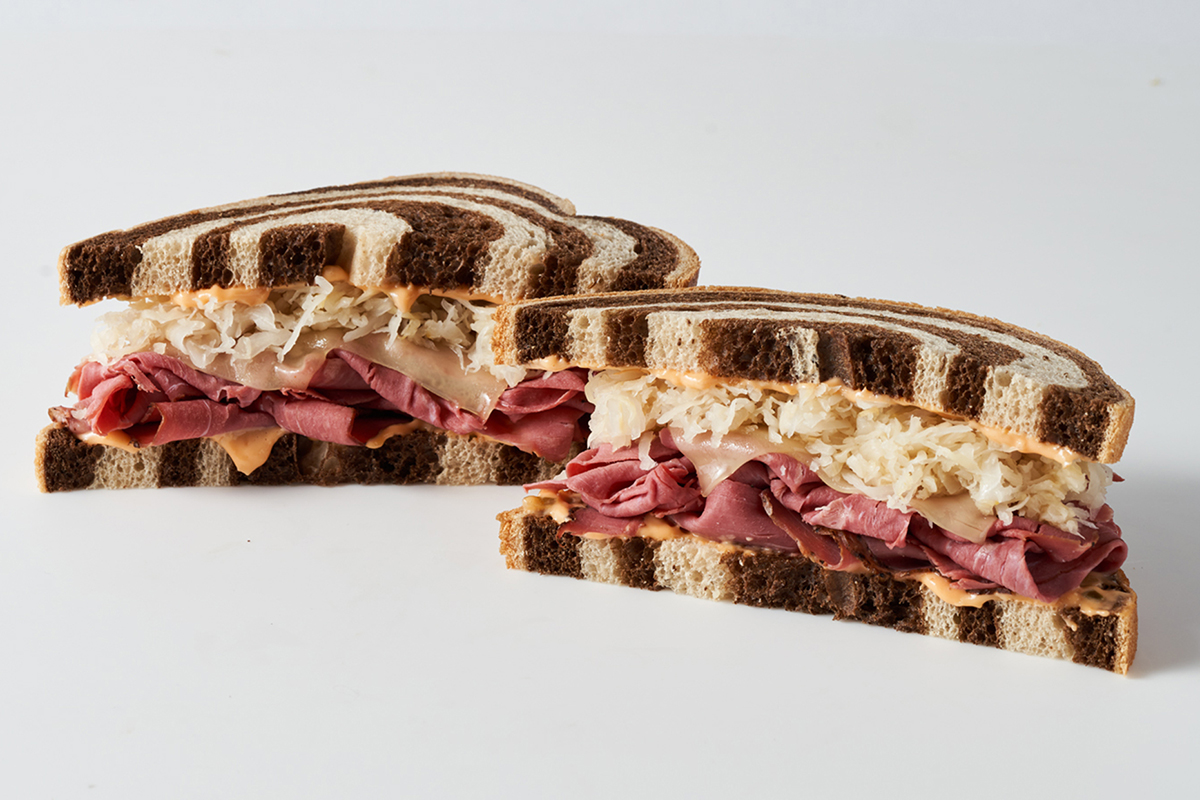 Erik’s pastrami Reuben. Chain menu photograph; photographed branch not stated.