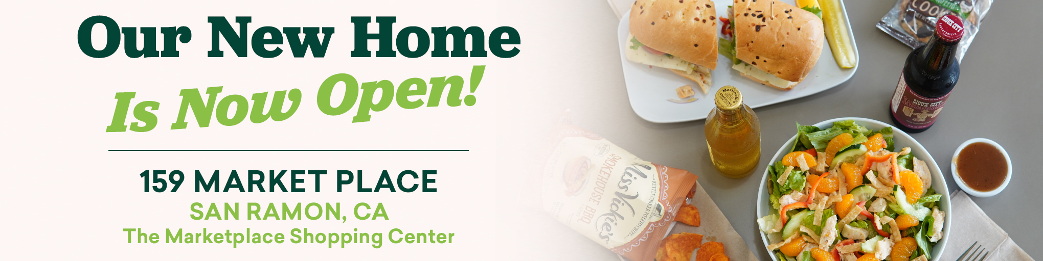 Join us at our new San Ramon home at The Marketplace Shopping Center!
Fresh Deli Sandwiches and Catering in San Ramon, California
Fast. Fresh. Delicious. Serving Sandwiches with Character in California since 1973.
Looking for the best sandwiches in San Ramon? Your local Erik’s DeliCafé serves crave worthy deli sandwiches, fresh made salads, and hot soups crafted with quality ingredients.
Located on San Ramon Valley Rd, we are the go to spot for quick lunch breaks, family dinners, and office catering. Order ahead online for easy pick up, enjoy delivery, or let us handle your next meeting with fresh sandwich platters and boxed lunches.
From classic favorites to seasonal specials, everything is made to order and served with the consistency Erik’s has been known for since 1973.