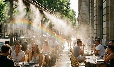 système de brumisation sur une terrasse
