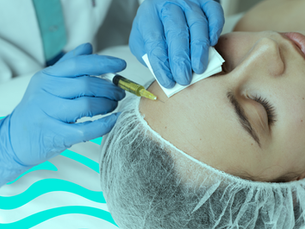 lady taking peptide therapy 