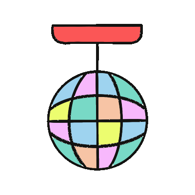 animated colorful disco ball