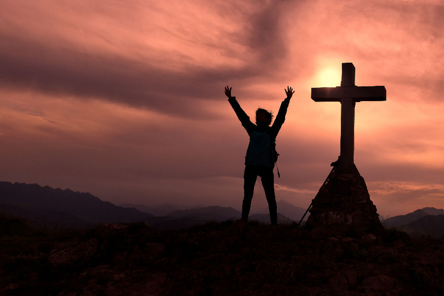 Man near cross