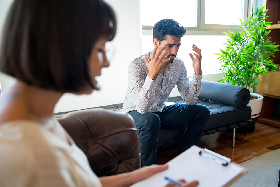 Man frustrate and grumbles