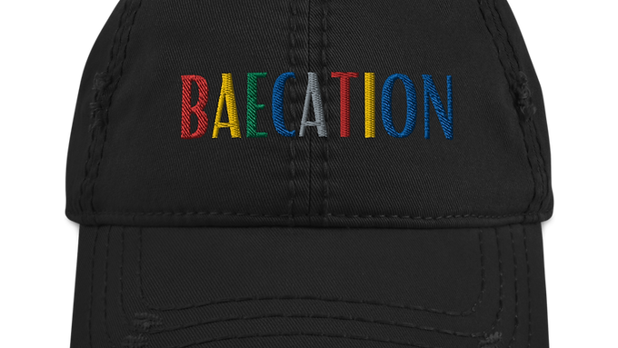 Baecation Distressed Dad Hat