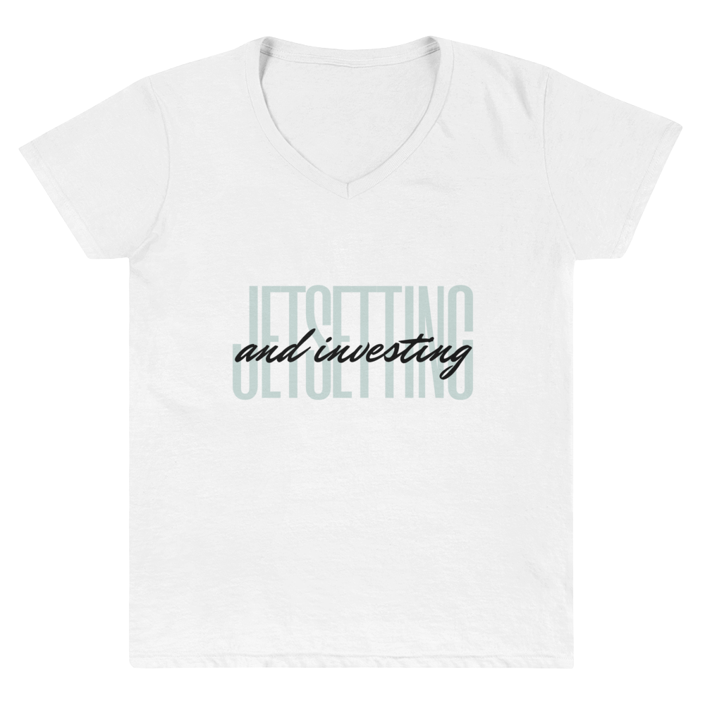 Jetsetting & Investing Women's Casual V-Neck Shirt