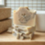 AP atelier Moss & Timber handmade cedarwood natural soap bars stacked on a wooden surface with eco-friendly packaging