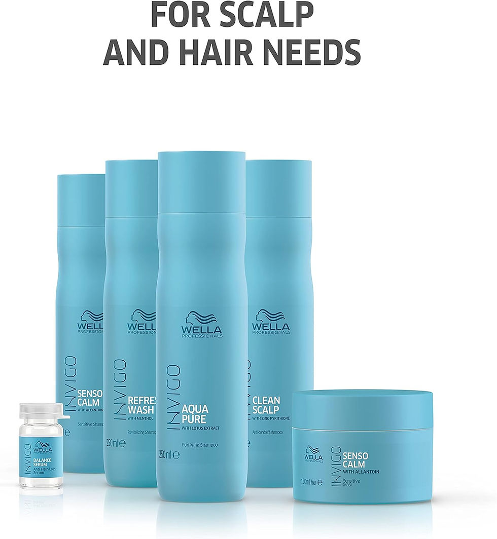 الصورة المصغرة: INVIGO Aqua Pure Shampooin a tall blue flip top bottle with Wella Profressionals logo facing forward