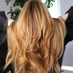 long auburn balayage hair
