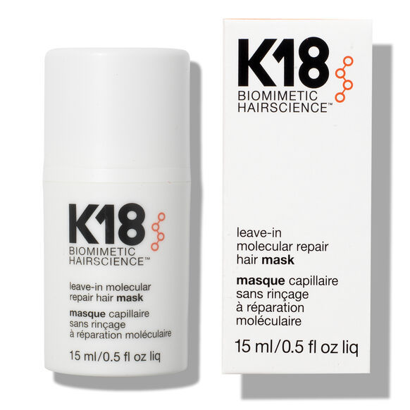 Miniatura: Front View of White 50ml Bottle of K18 BIOMIMETIC HAIRSCIENCE Leave-in Hair Mask