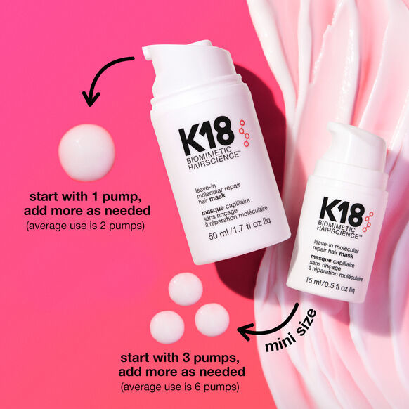 Thumbnail: Front View of White 50ml Bottle of K18 BIOMIMETIC HAIRSCIENCE Leave-in Hair Mask
