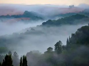 Mist swirls in the neighbouring valleys