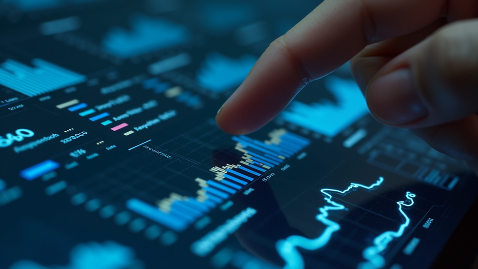 Close-up view of a data analytics dashboard