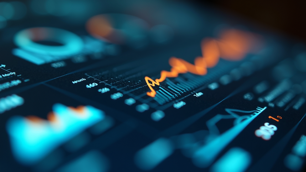 Close-up view of a digital automation dashboard with analytics
