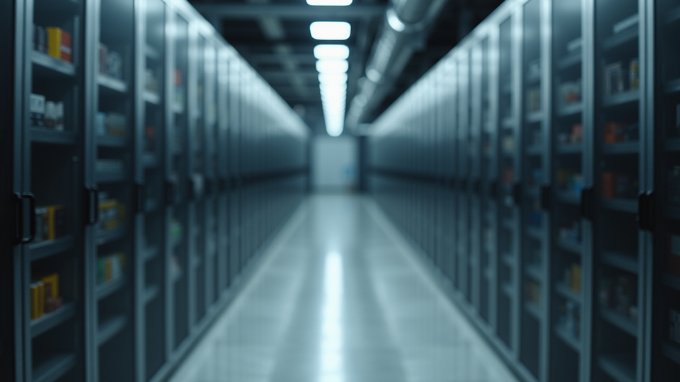 Eye-level view of an organized data repository environment