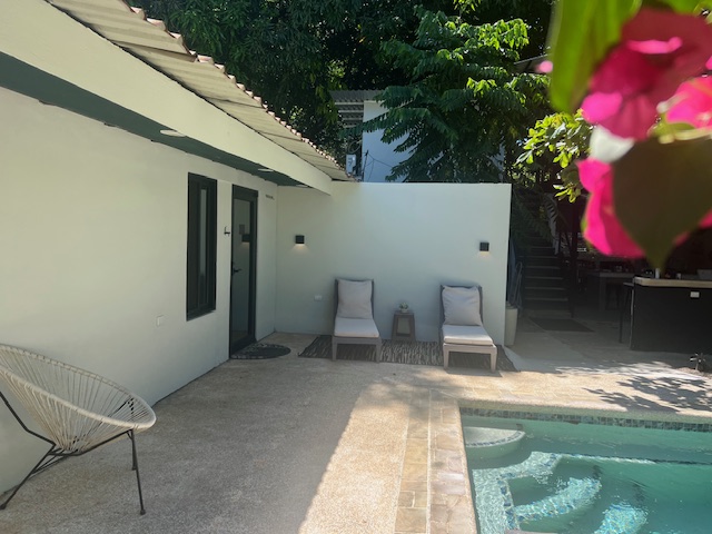 Patio and guesthouse