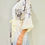 Thumbnail: Kimono Robe, Dressing Gown, Ivory & Blue