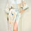 Thumbnail: Kimono Robe, Bridal Gown, Dressing Gown, Ivory & Light Blue