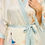 Thumbnail: Kimono Robe, Bridal Gown, Dressing Gown, Ivory & Light Blue