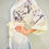 Thumbnail: Kimono Robe, Dressing Gown, Ivory & Blue