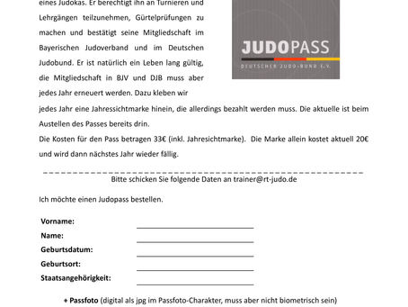 Judopass bestellen