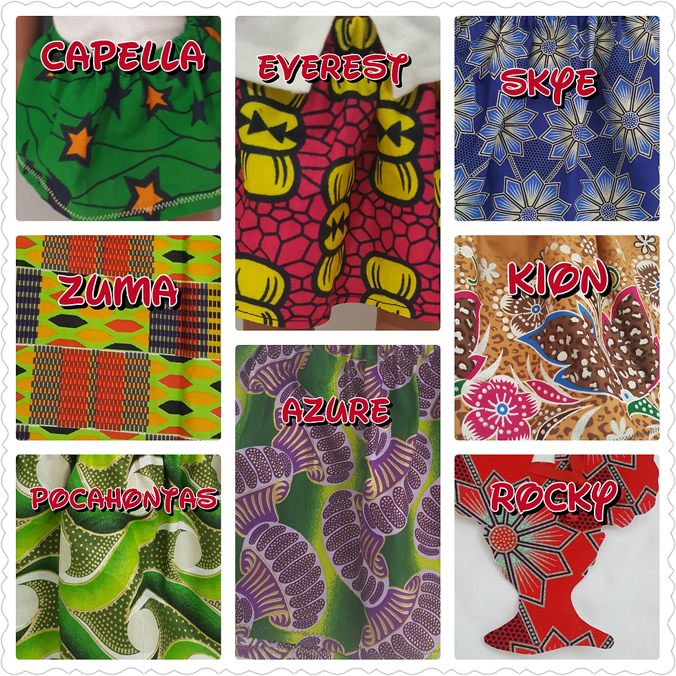 Thumbnail: PAG Everest African Print Doll Skirt and matching headband