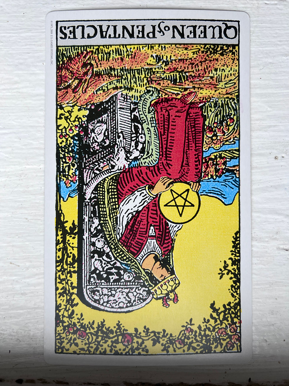 Queen of Pentacles reversed