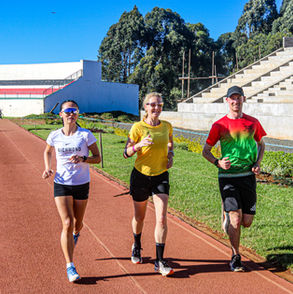 Kenya running Camp visits Kipchogue stadium where elite athletes train