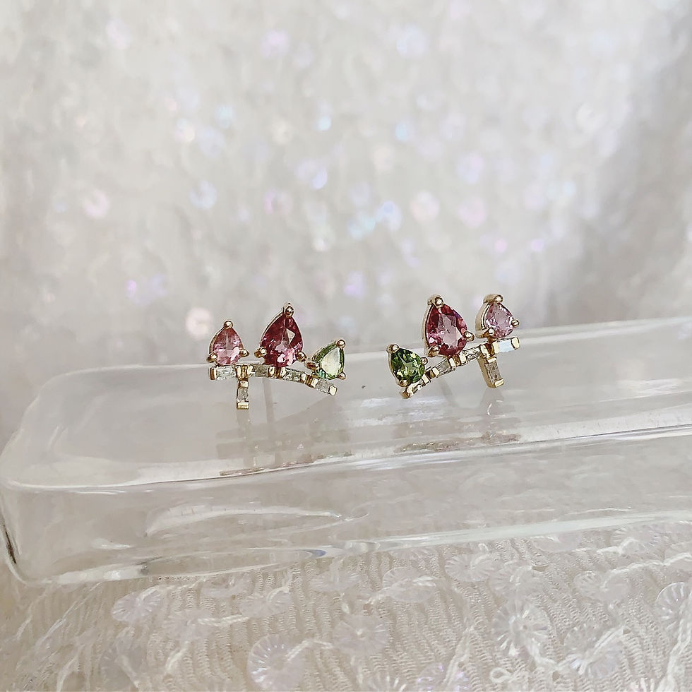 Thumbnail: Branch Tourmaline Stud Earrings - pair