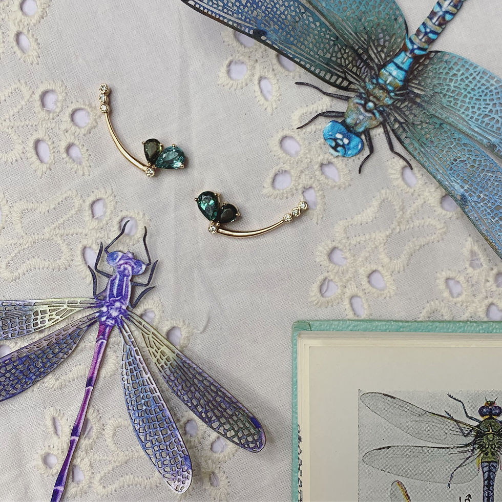 Thumbnail: DRAGONFLY Stud Earrings - Green