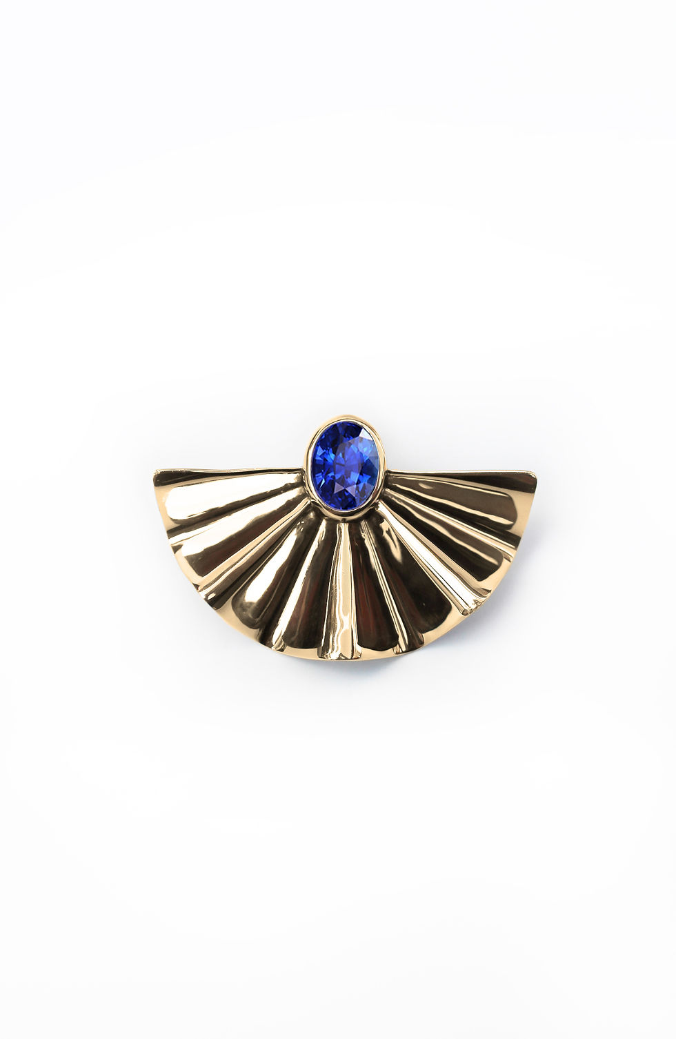 Thumbnail: The Queen's Fan Sapphire Brooch Gold (S,M,L,XL)